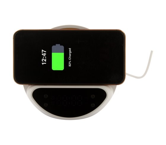 Rabolarm ébresztőóra vezeték nélküli töltővel